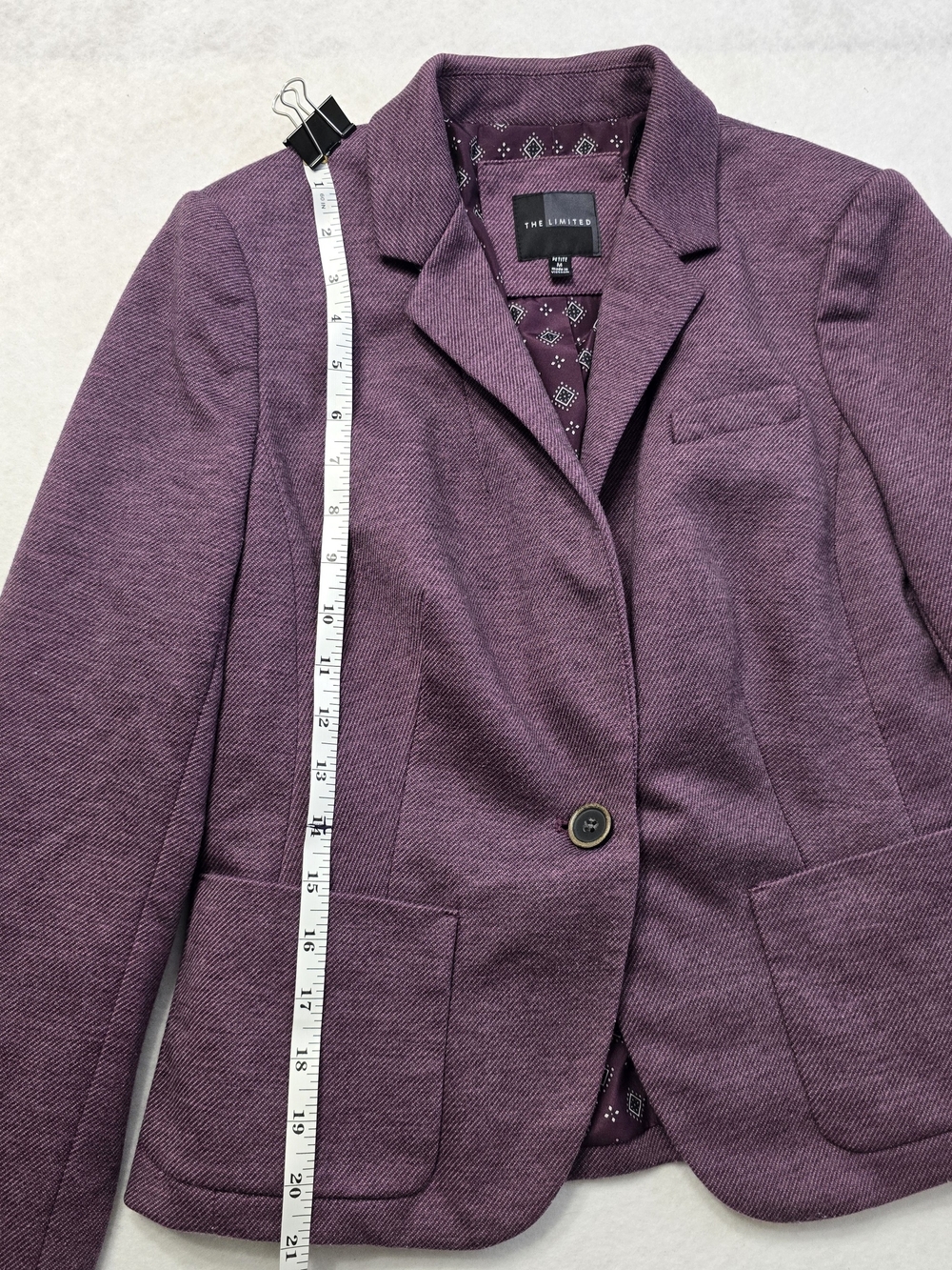 The Limited Plum Single-Button Tailored Blazer Petite M - Picture 4 of 8
